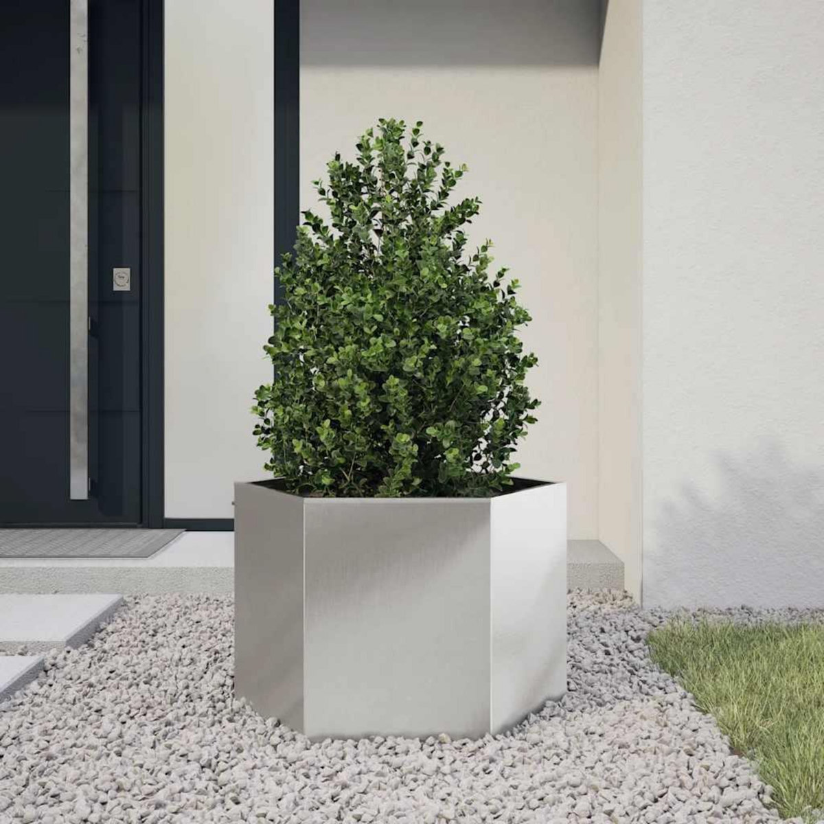 VIDAXL Jardiniere hexagone 69x60x45 cm acier inoxydable