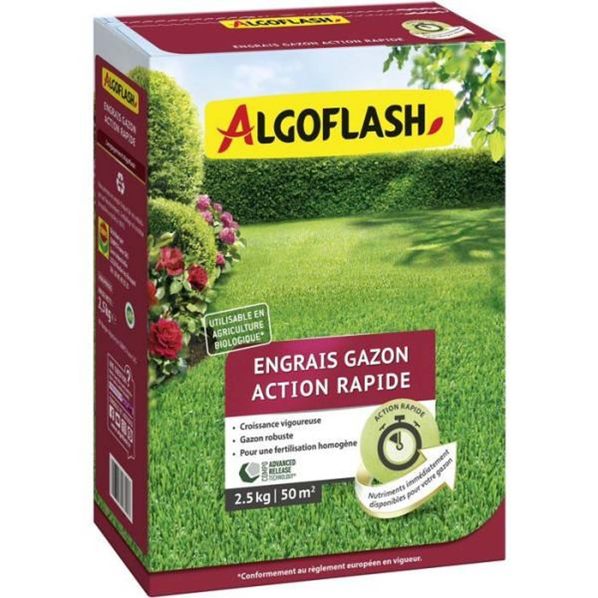 ALGOFLASH Engrais gazon - algoflash - action rapide - 2,5 kg