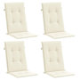 Voir la diapositive 3 : VIDAXL Coussins de chaise de jardin dossier haut lot de 4 creme tissu