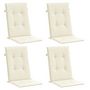 Voir la diapositive 3 : VIDAXL Coussins de chaise de jardin dossier haut lot de 4 creme tissu