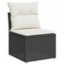 Voir la diapositive 3 : VIDAXL Salon de jardin 5 pcs avec coussins noir resine tressee