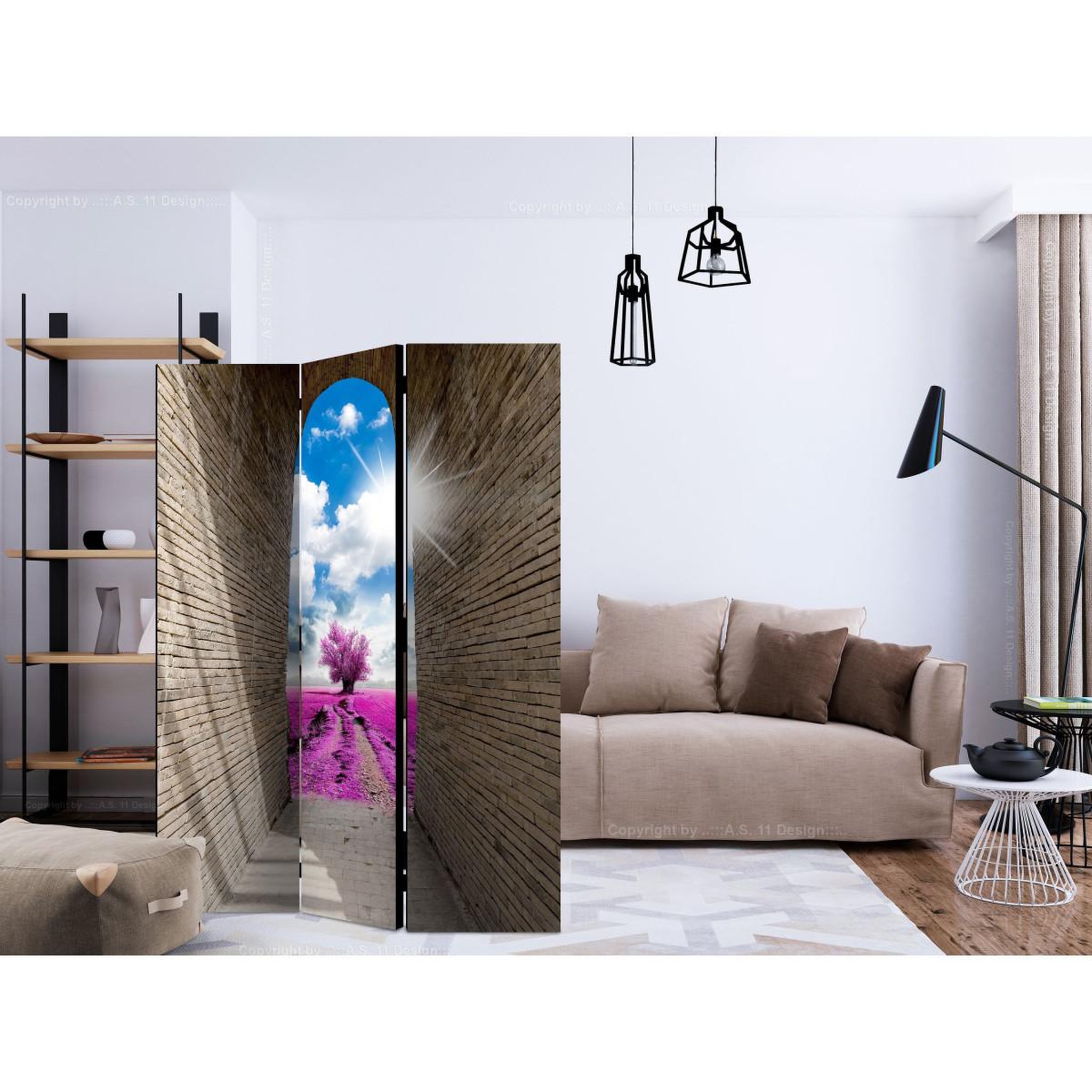 Voir la diapositive 2 : Paris Prix Paravent 3 volets  magical passage  135x172cm