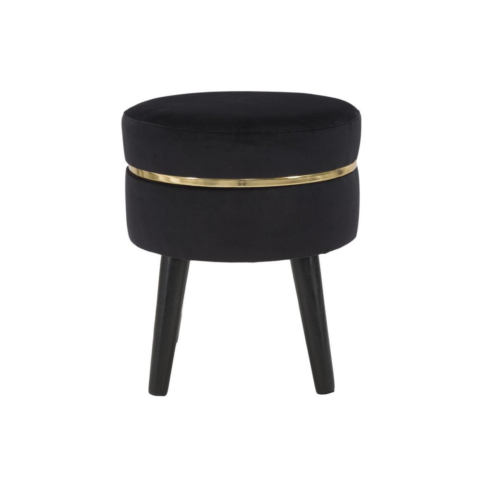 Voir la diapositive 2 : Paris Prix Tabouret design en velours  paris  40cm noir