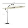 Voir la diapositive 3 : OUTSUNNY Parasol déporté octogonal inclinable rabattable diamètre 3 m parasol de jardin avec pied en croix crème
