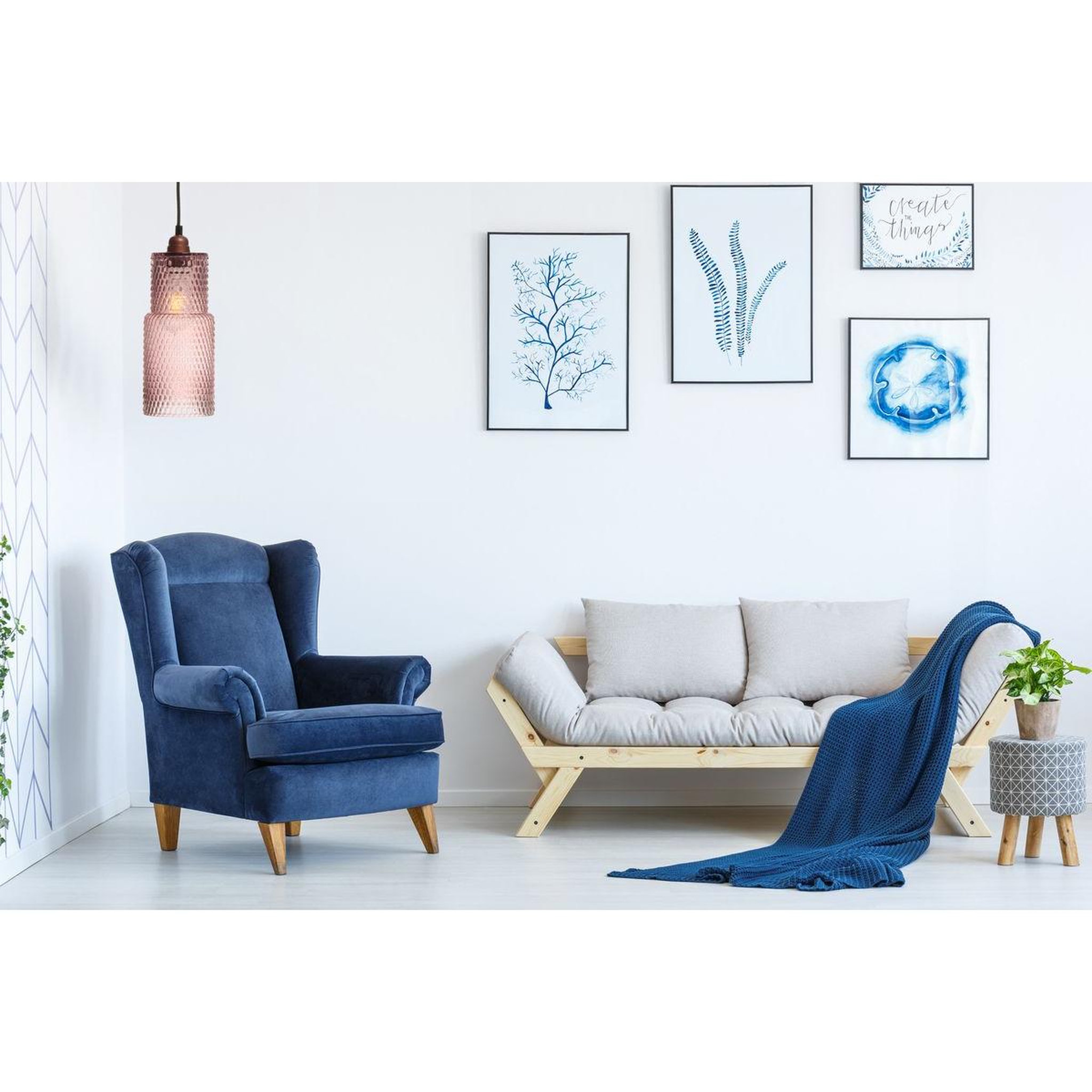 Voir la diapositive 2 : Paris Prix Lampe suspension en verre  rosi  35cm violet