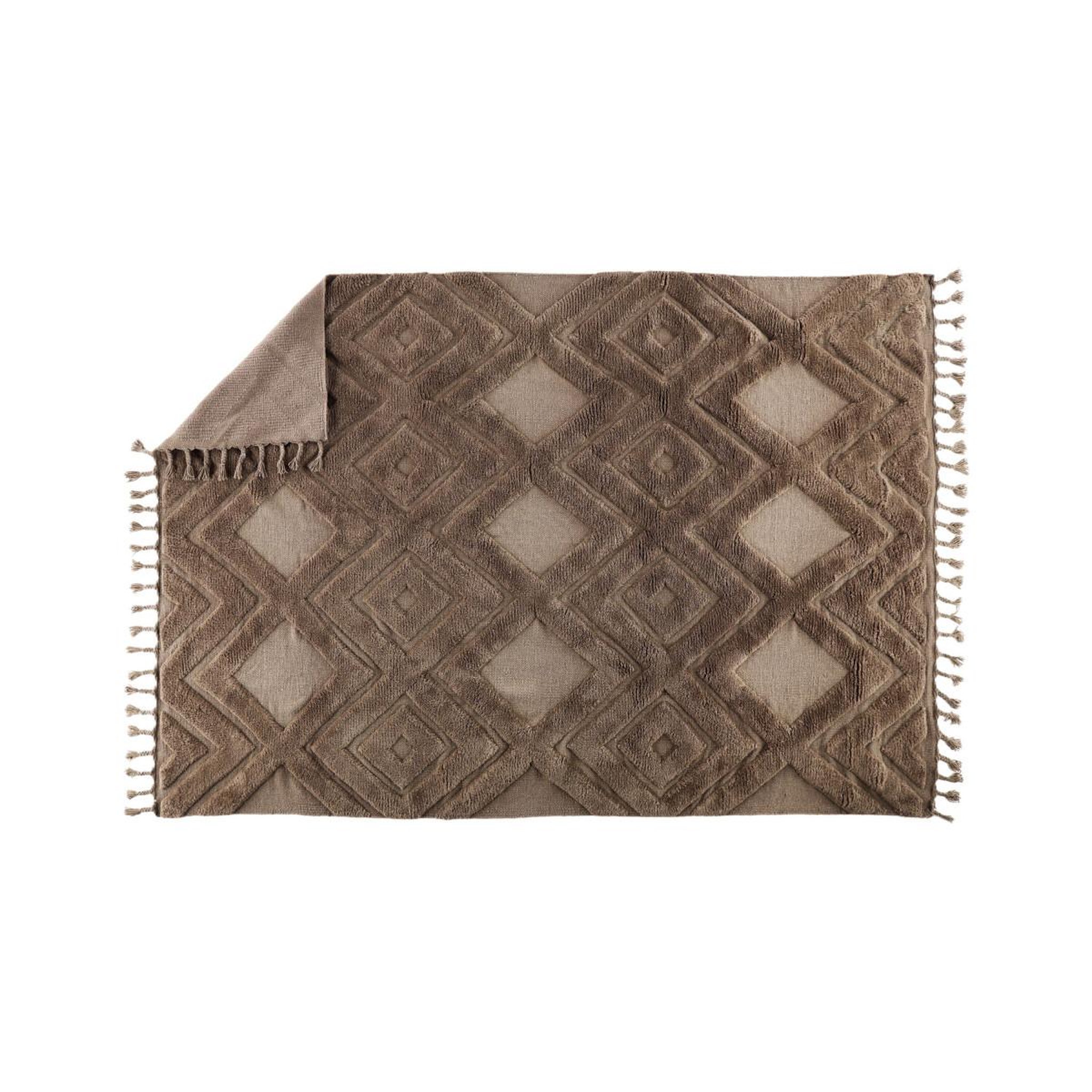 Voir la diapositive 2 : Paris Prix Tapis déco en laine  dahlia  200x300cm marron foncé