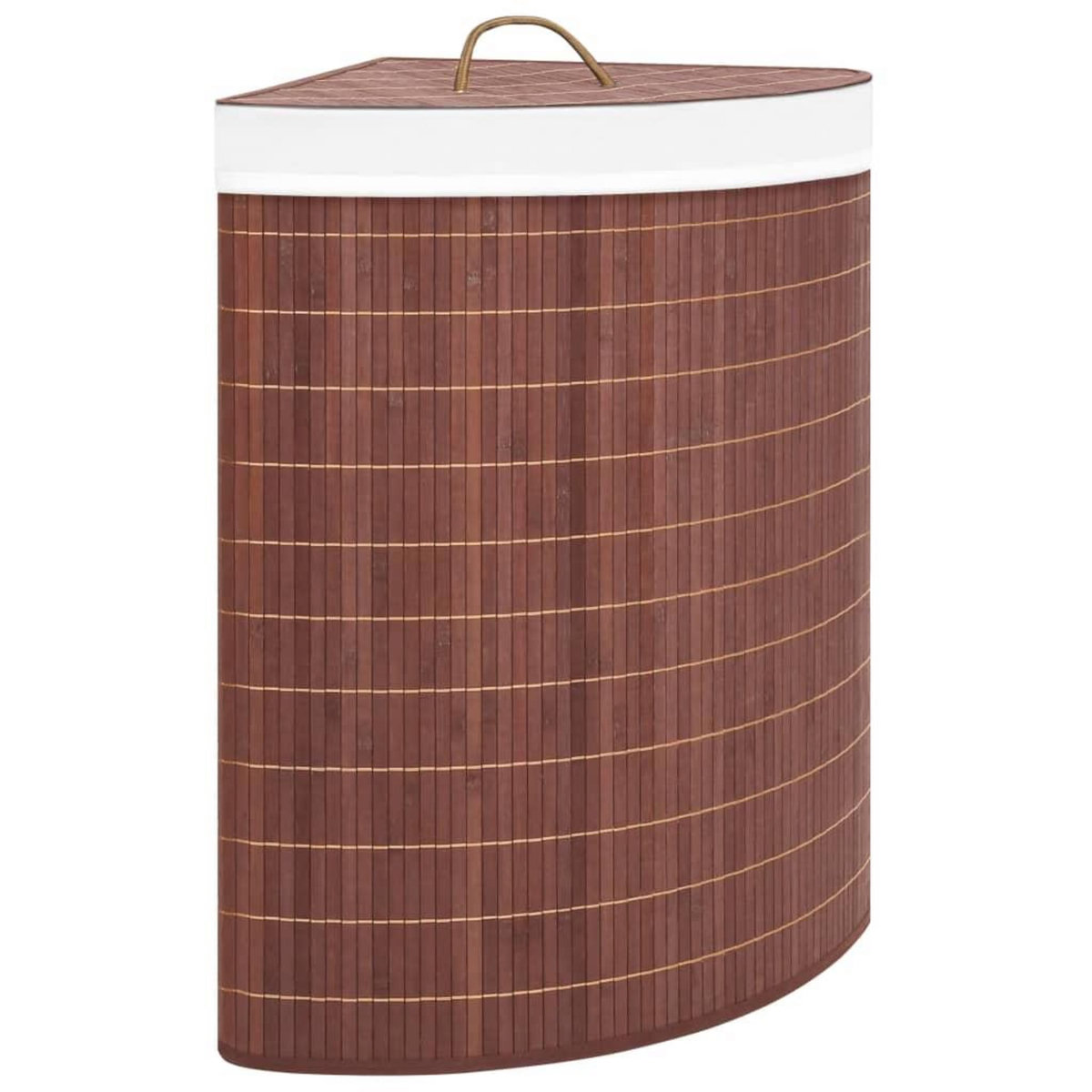 VIDAXL Panier a linge d'angle Bambou Marron 60 L