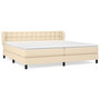 Voir la diapositive 2 : VIDAXL Sommier a lattes de lit avec matelas Creme 200x200 cm Tissu