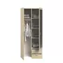 PARISOT Armoire VARIA - Décor chene - 2 portes battantes + miroir + 2 tiroirs - L 81 x H 185 x P 51 cm - PARISOT