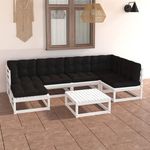 VIDAXL Salon de jardin 7 pcs avec coussins Bois de pin massif