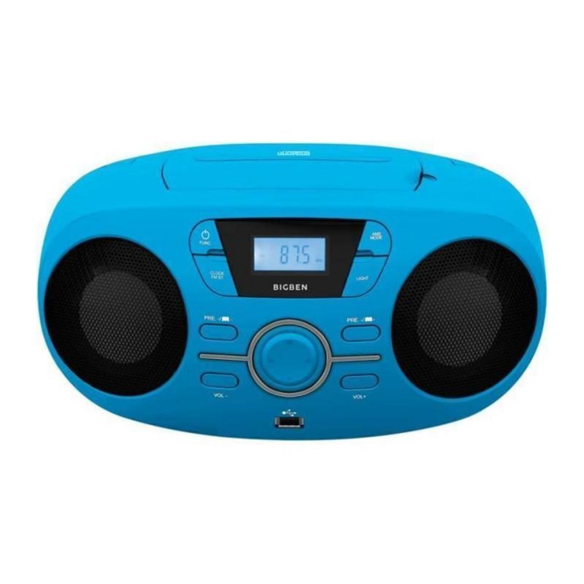 Bigben BIGBEN CD61BLUSB Lecteur Radio Cd Portable Usb Bleu + Speakers Lumineux