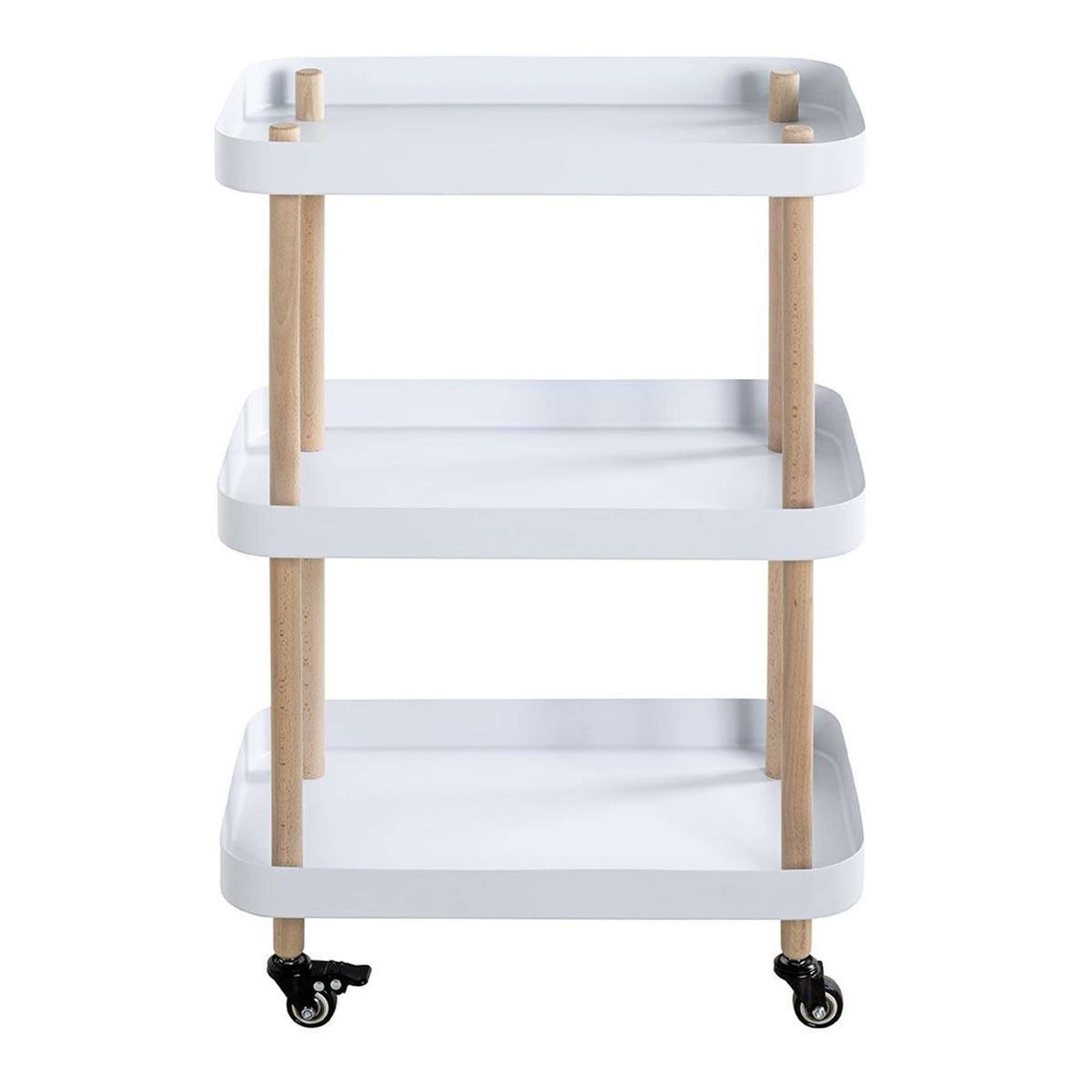 Voir la diapositive 2 : Paris Prix Desserte de cuisine 3 niveaux  yumi  76cm blanc