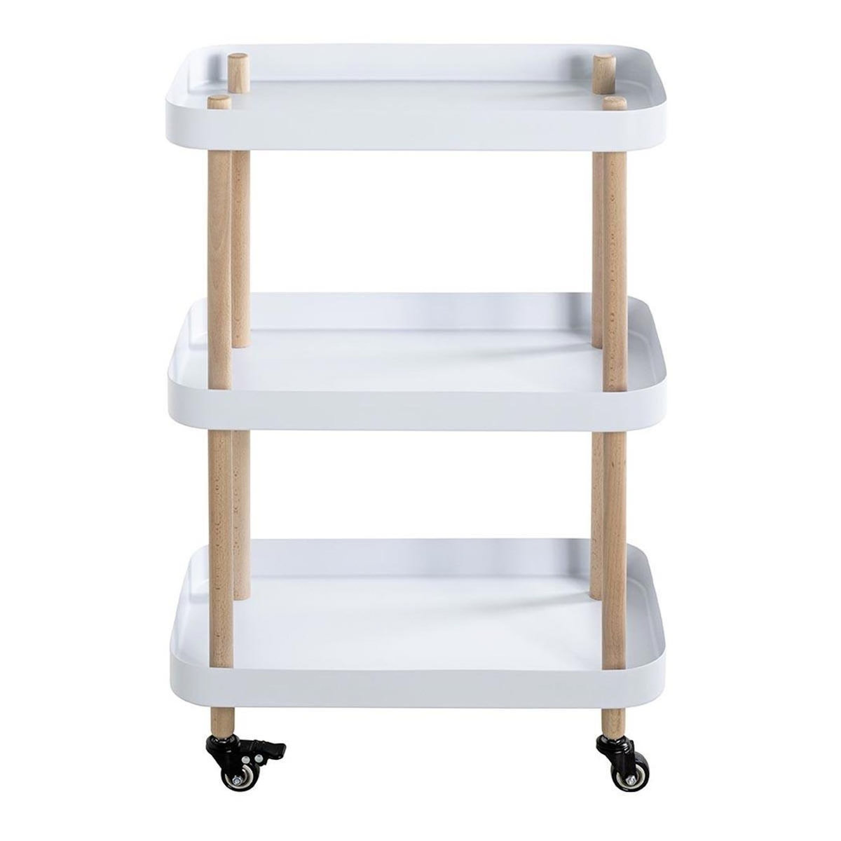 Paris Prix Desserte de Cuisine 3 Niveaux  Yumi  76cm Blanc
