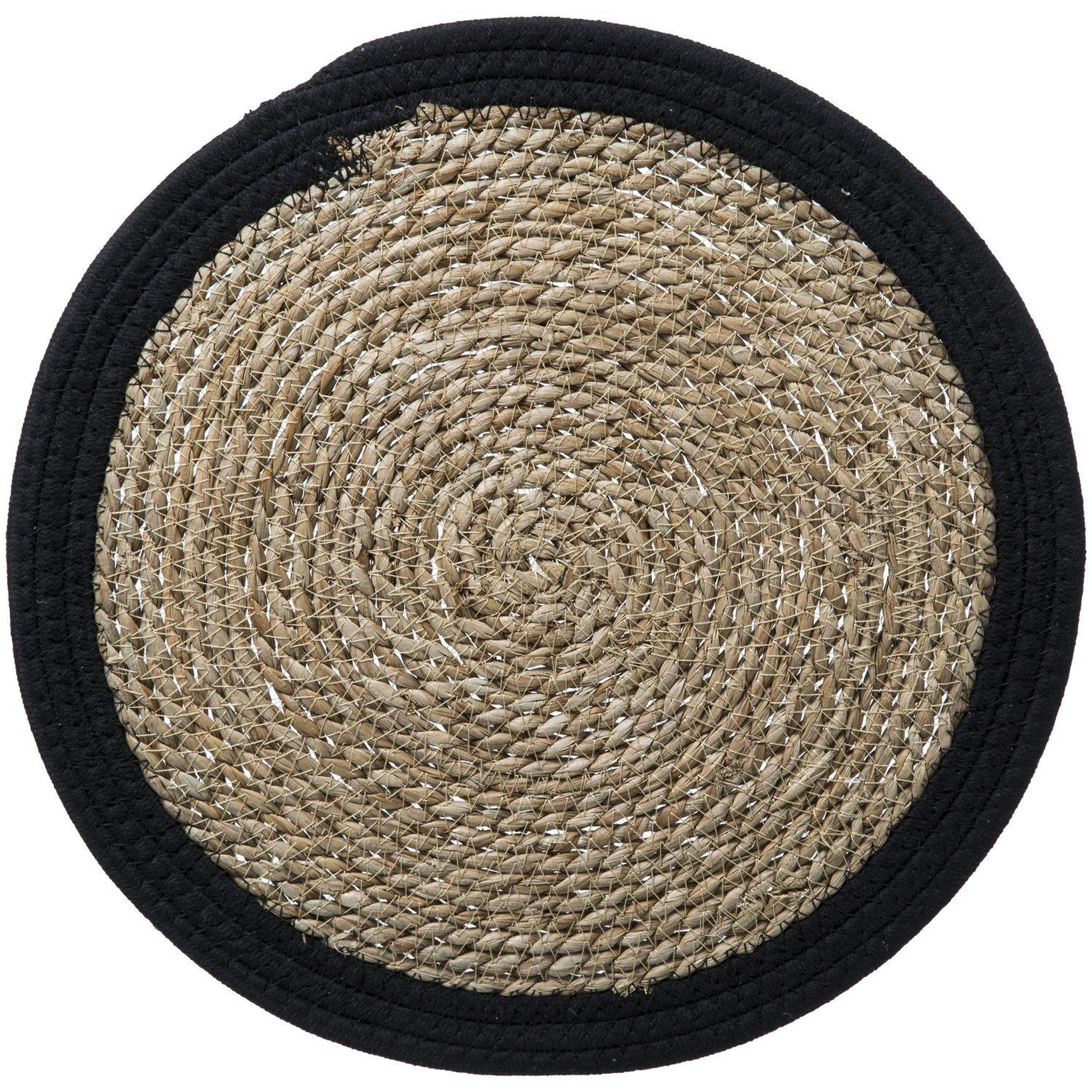 Voir la diapositive 3 : TOILINUX Lot de 6 sets de table rond en roseau et coton Pop