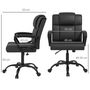 Voir la diapositive 3 : VINSETTO Chaise de bureau ergonomique - hauteur réglable, pivotante 360° - accoudoirs rembourrés - acier synthétique noir