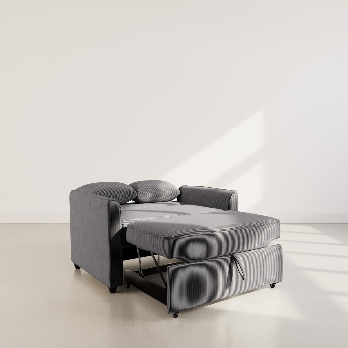 BEST MOBILIER Ernest - canapé droit 2 places convertible en velours côtelé