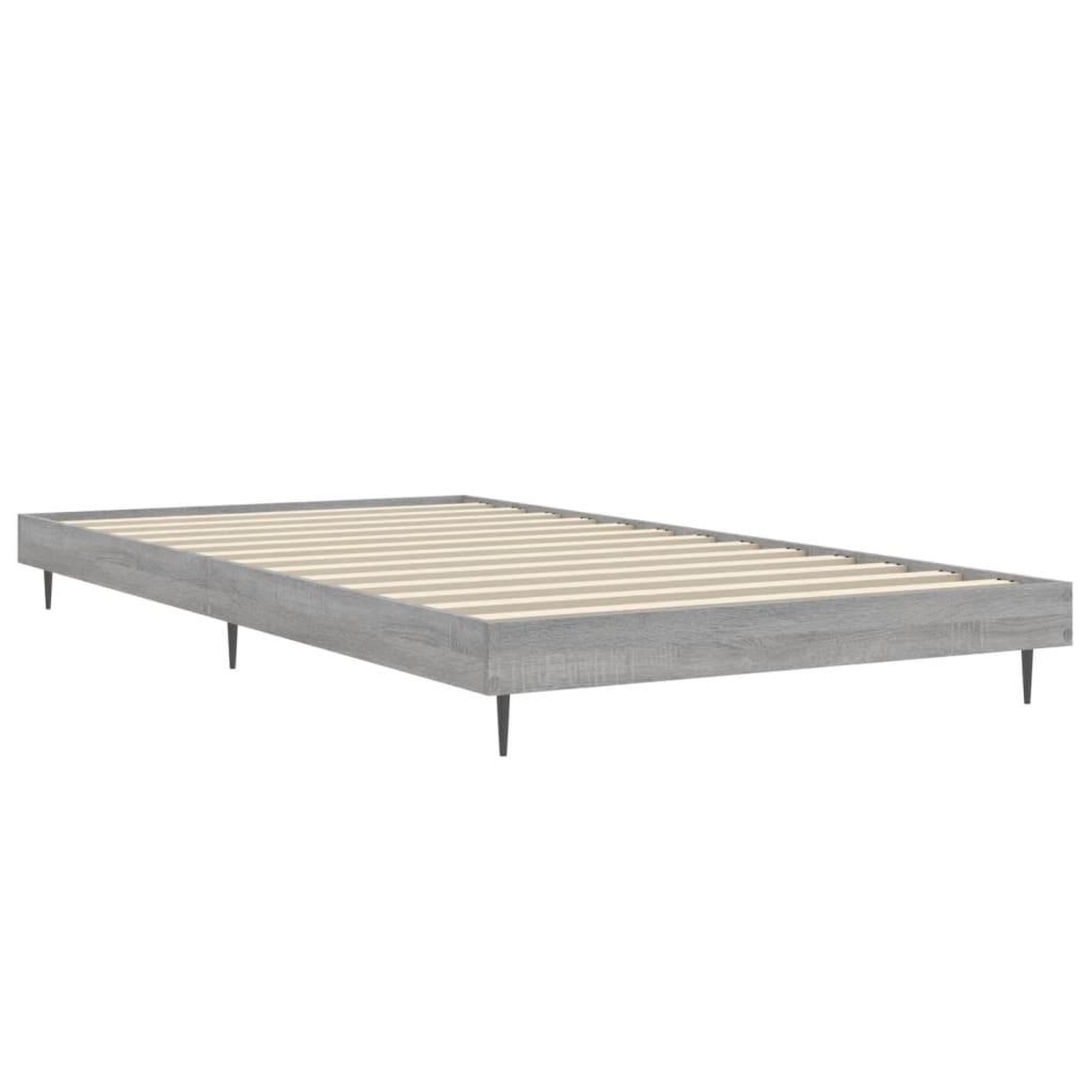 Voir la diapositive 5 : VIDAXL Cadre de lit sans matelas sonoma gris 90x200 cm