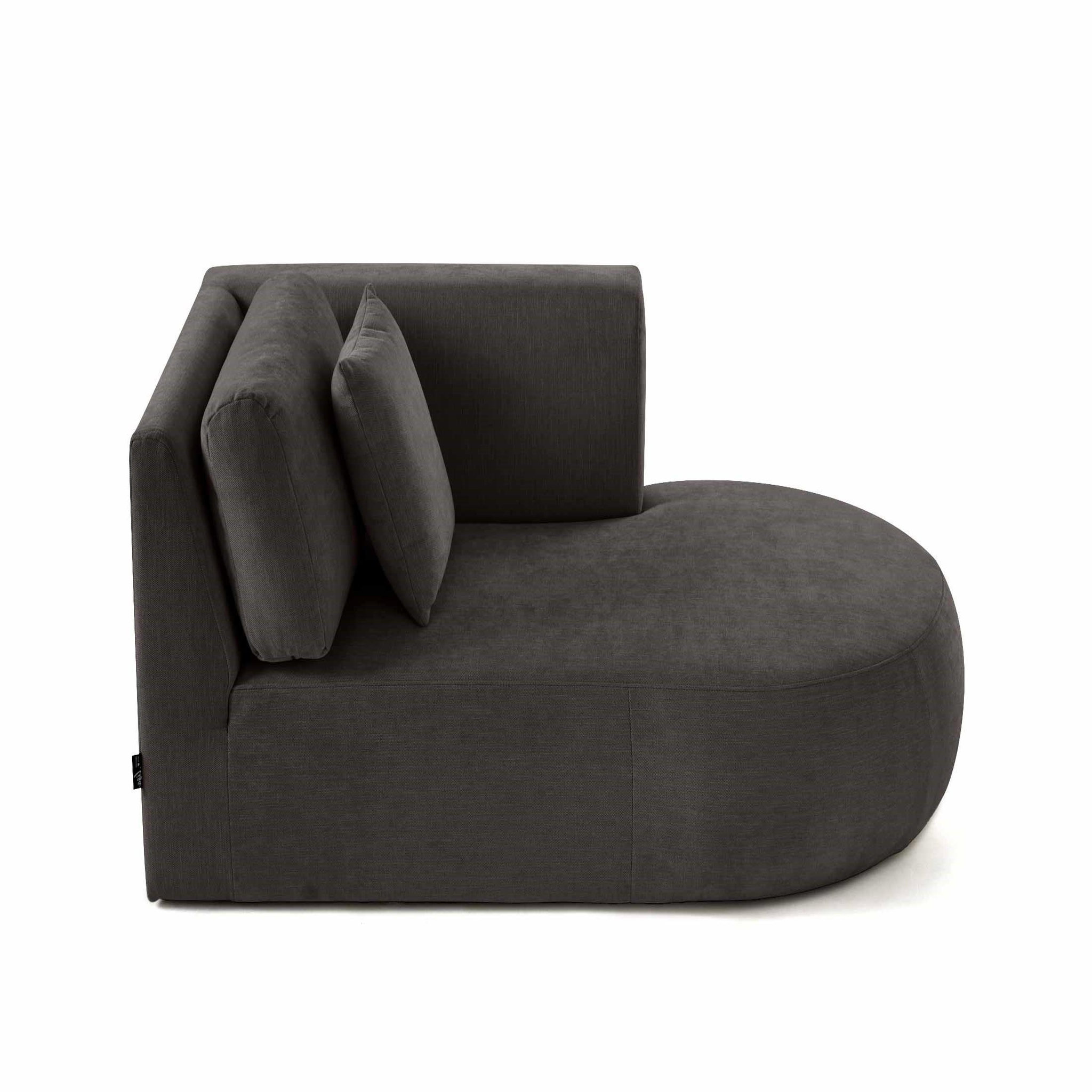 Voir la diapositive 6 : LISA DESIGN Santorini - module d'assise méridienne droit - en tissu texturé