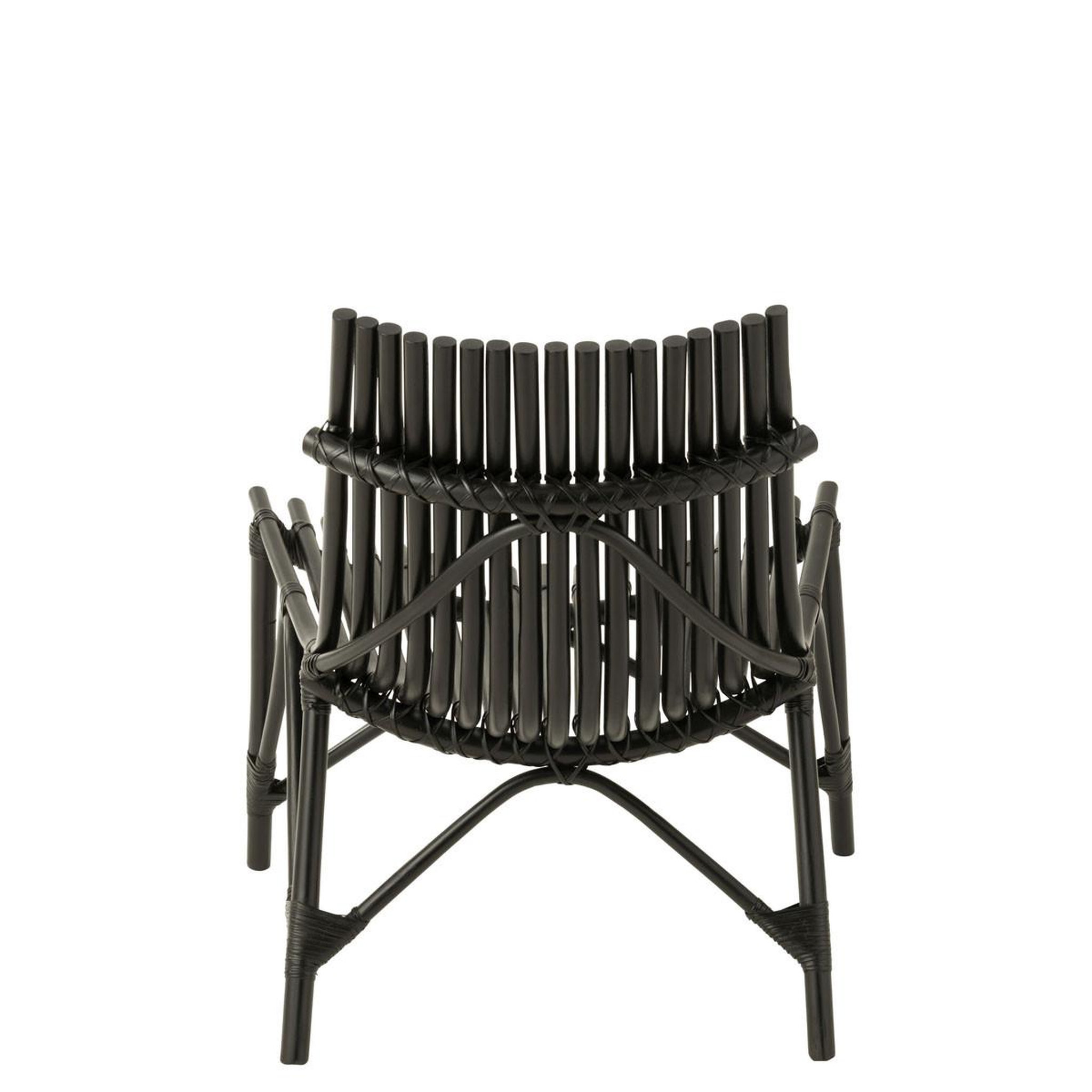 Voir la diapositive 2 : J-LINE Fauteuil design en rotin  margery  84cm noir