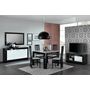 Voir la diapositive 3 : Buffet design moderne 3 portes laqué brillant bicolore L160 cm MILANO