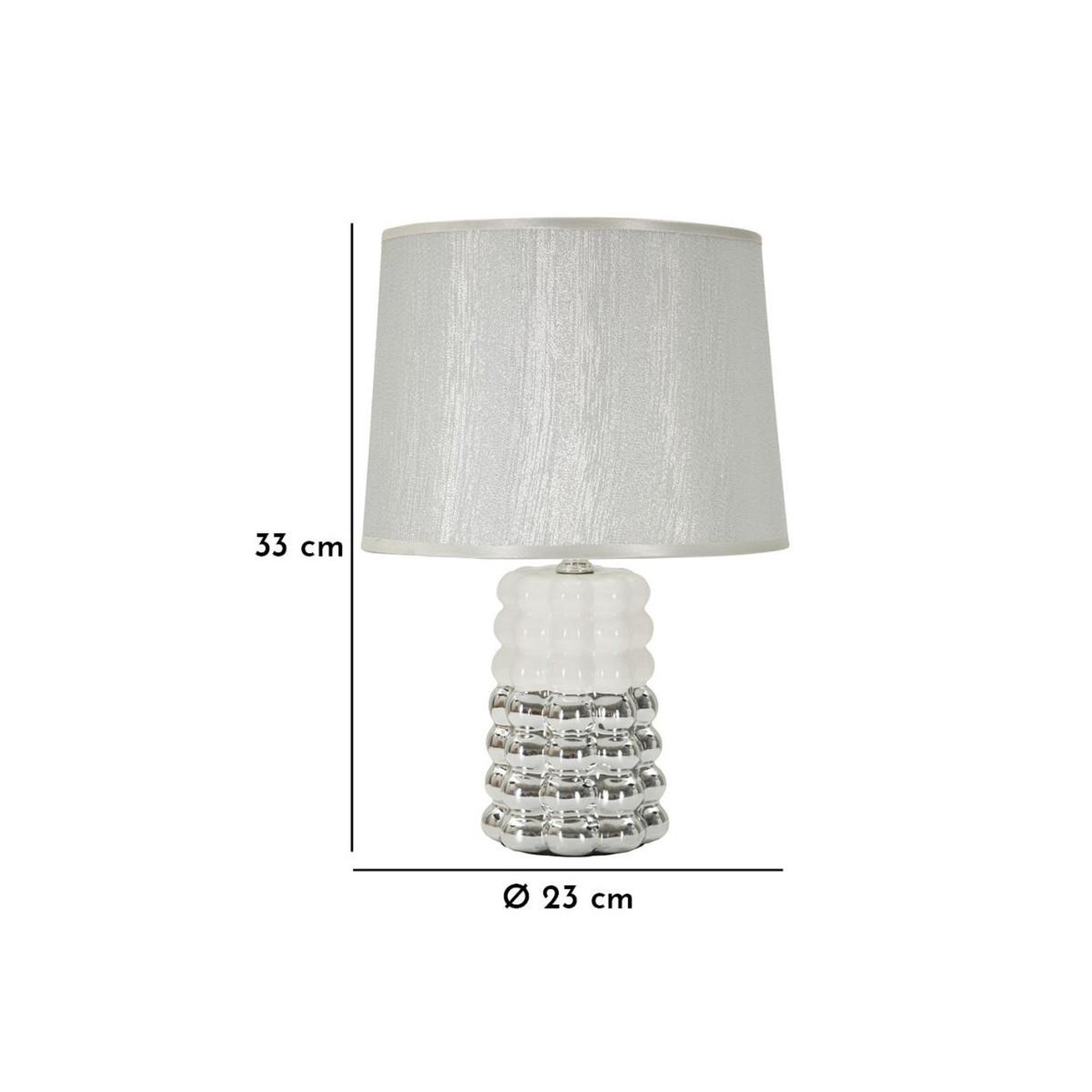 Voir la diapositive 6 : Paris Prix Lampe à poser en céramique  lace  33cm argent & blanc