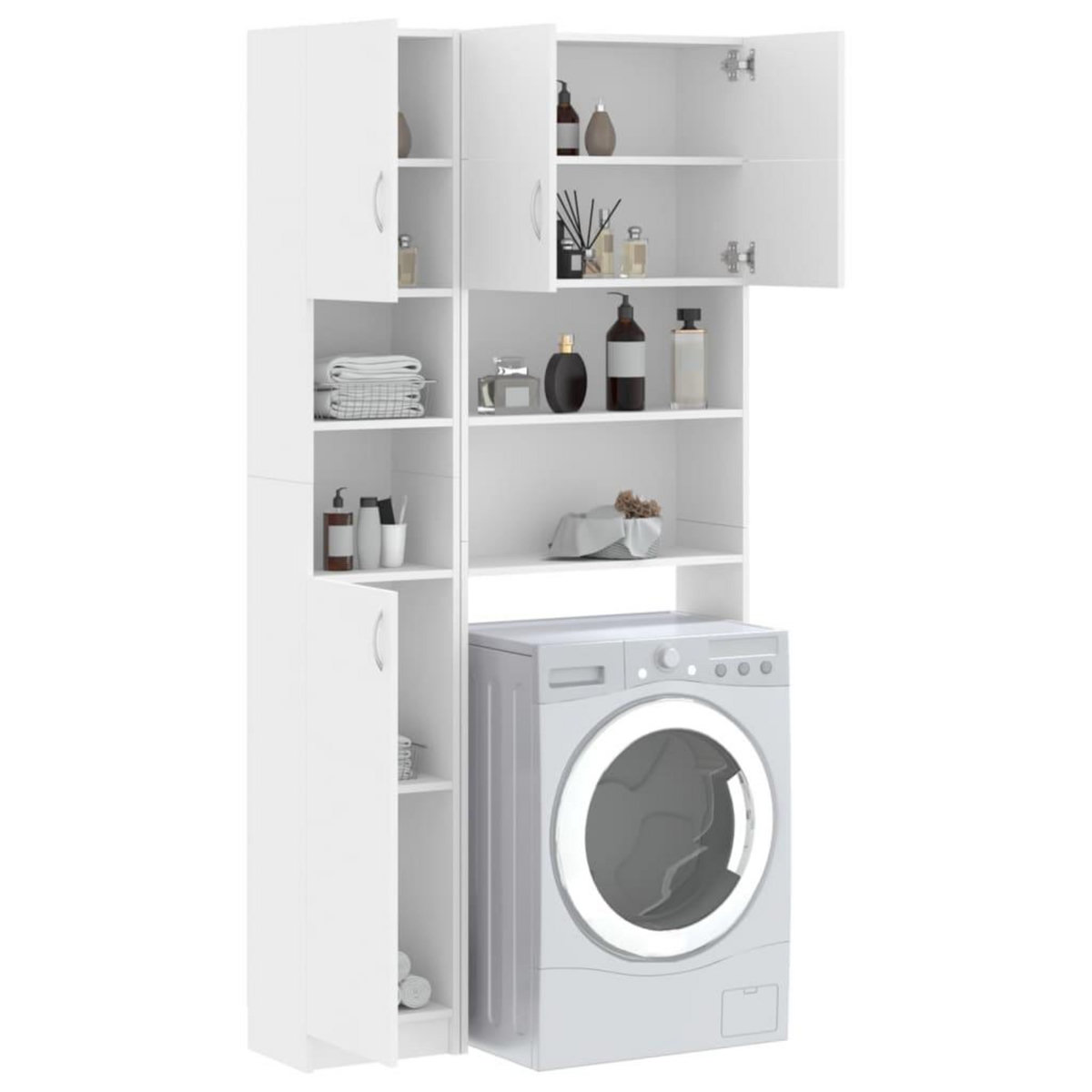 VIDAXL Ensemble de meuble pour machine a laver Blanc Bois d'ingenierie
