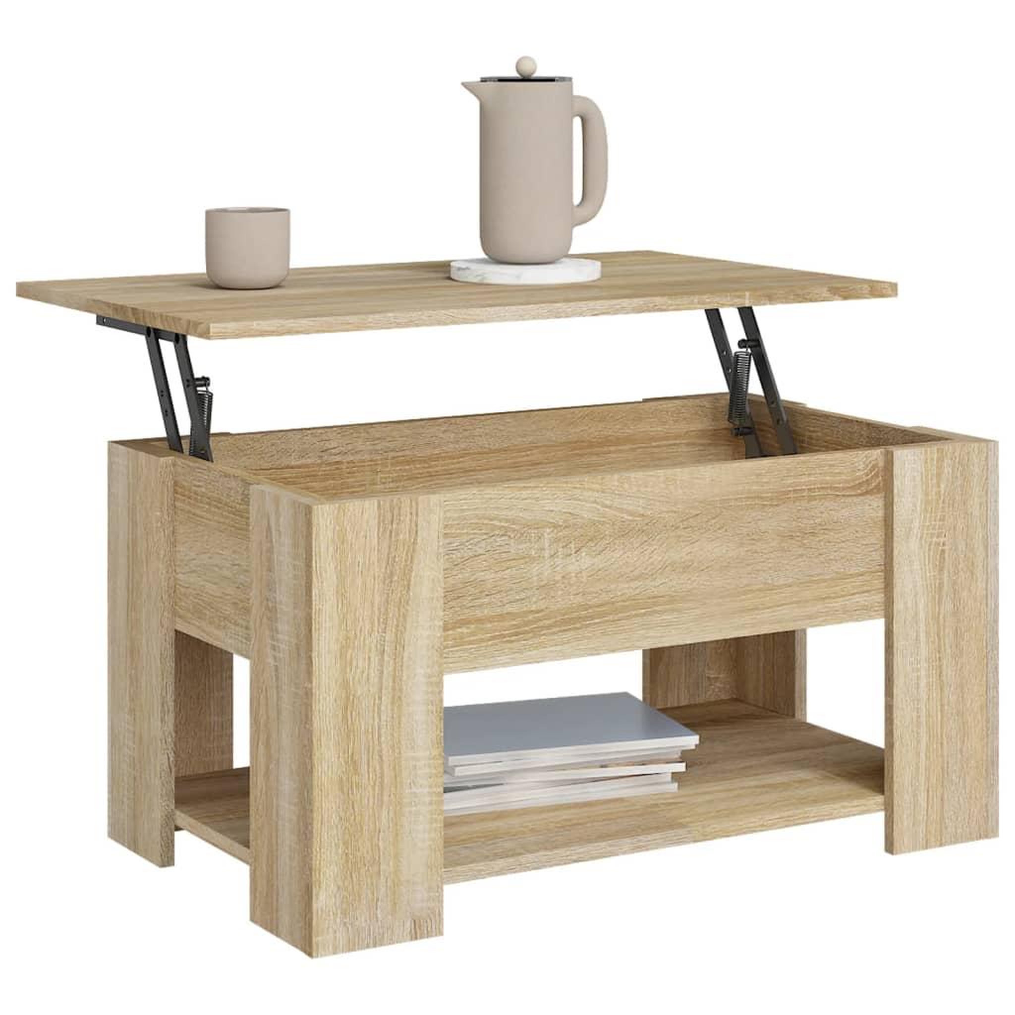 Voir la diapositive 4 : VIDAXL Table basse chene sonoma 79x49x41 cm bois d'ingenierie