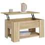 Voir la diapositive 4 : VIDAXL Table basse chene sonoma 79x49x41 cm bois d'ingenierie