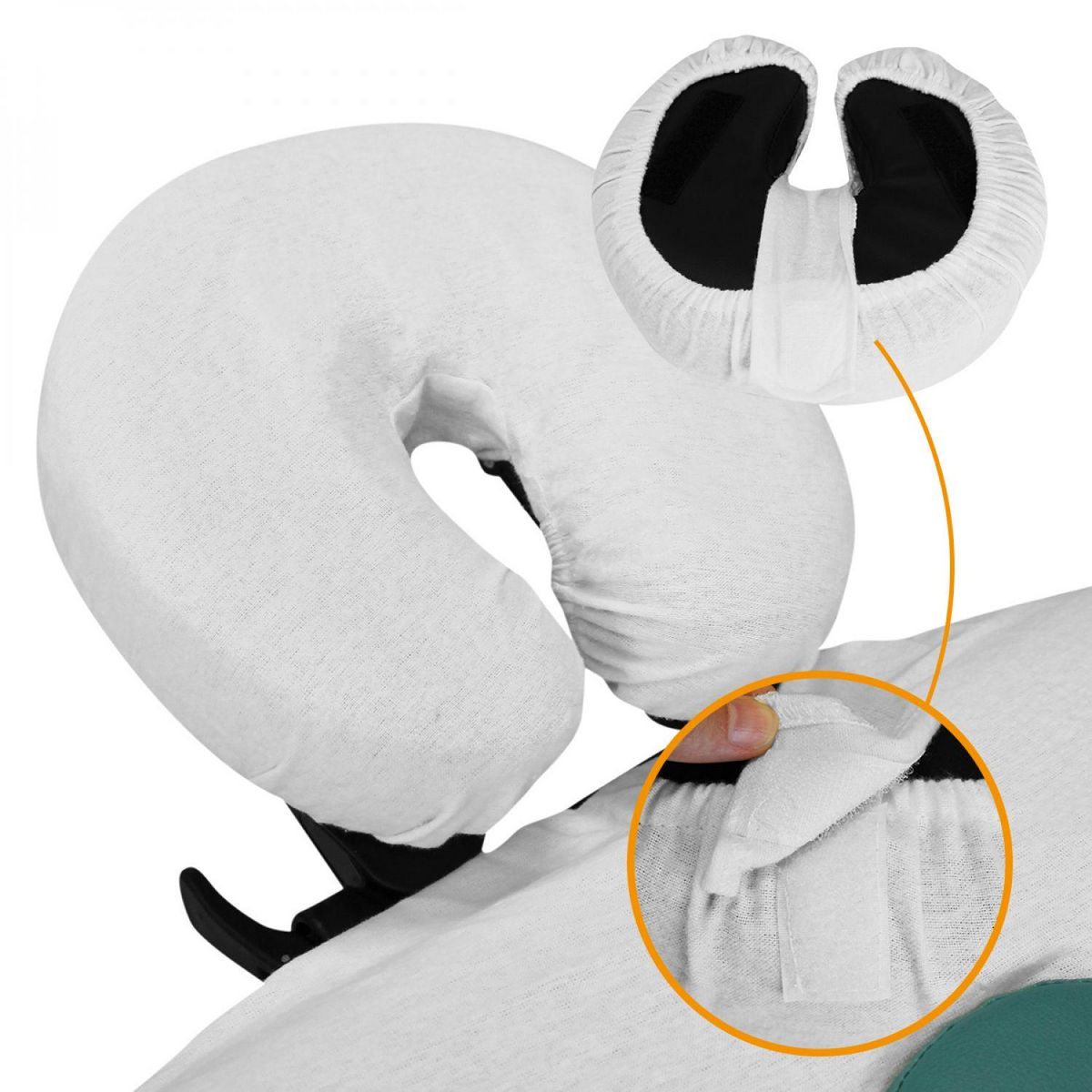 VIVEZEN Lot de 2 housses de protège têtiere pour table de massage - Flanelle - Blanc