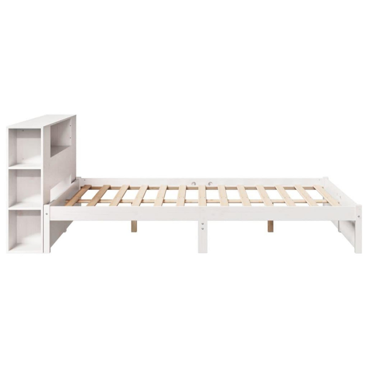 VIDAXL Lit bibliotheque sans matelas blanc 160x200 cm bois pin massif