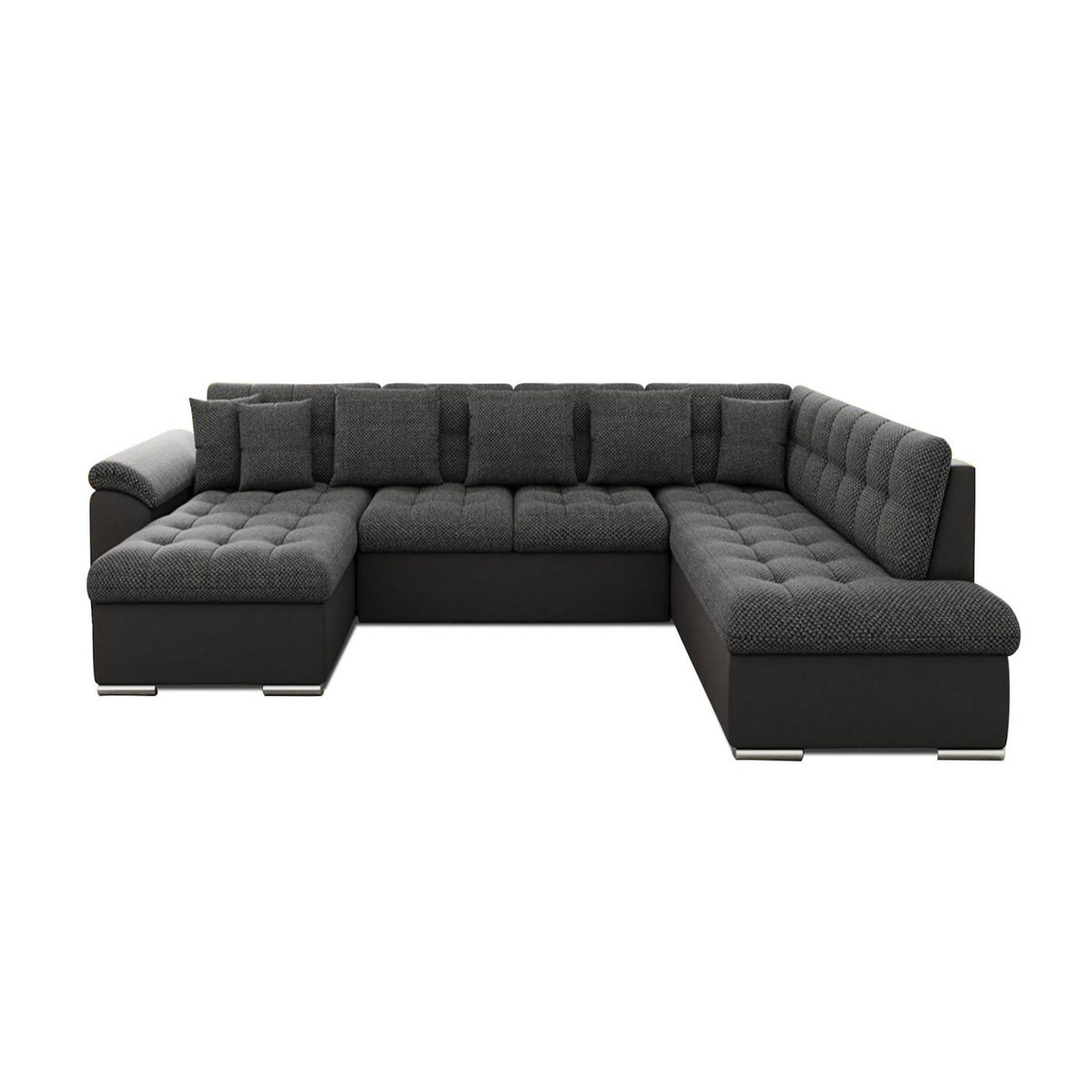 BEST MOBILIER Chuck - canapé panoramique xxl - convertible avec coffre - 7 places - droit