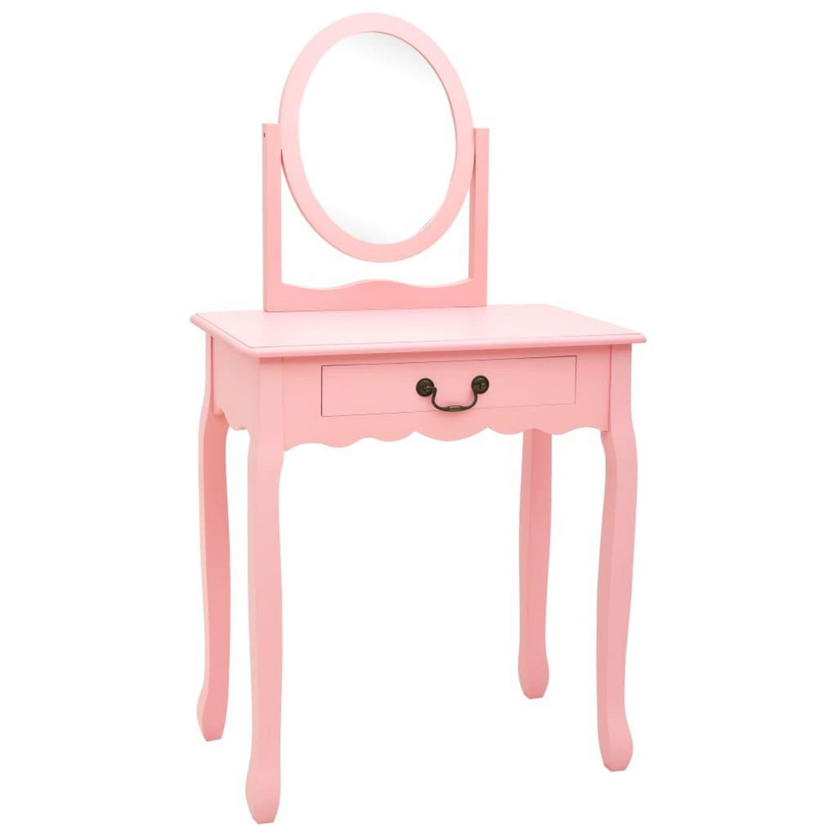VIDAXL Coiffeuse et tabouret Rose 65x36x128 cm Bois de paulownia MDF