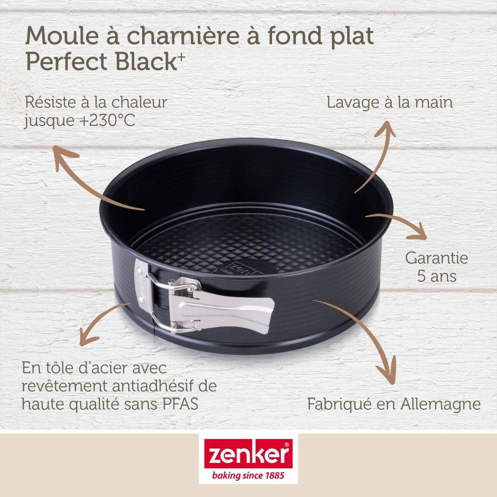 Voir la diapositive 3 : ZENKER Moule à manqué à charnière 24 cm zenker perfectback+