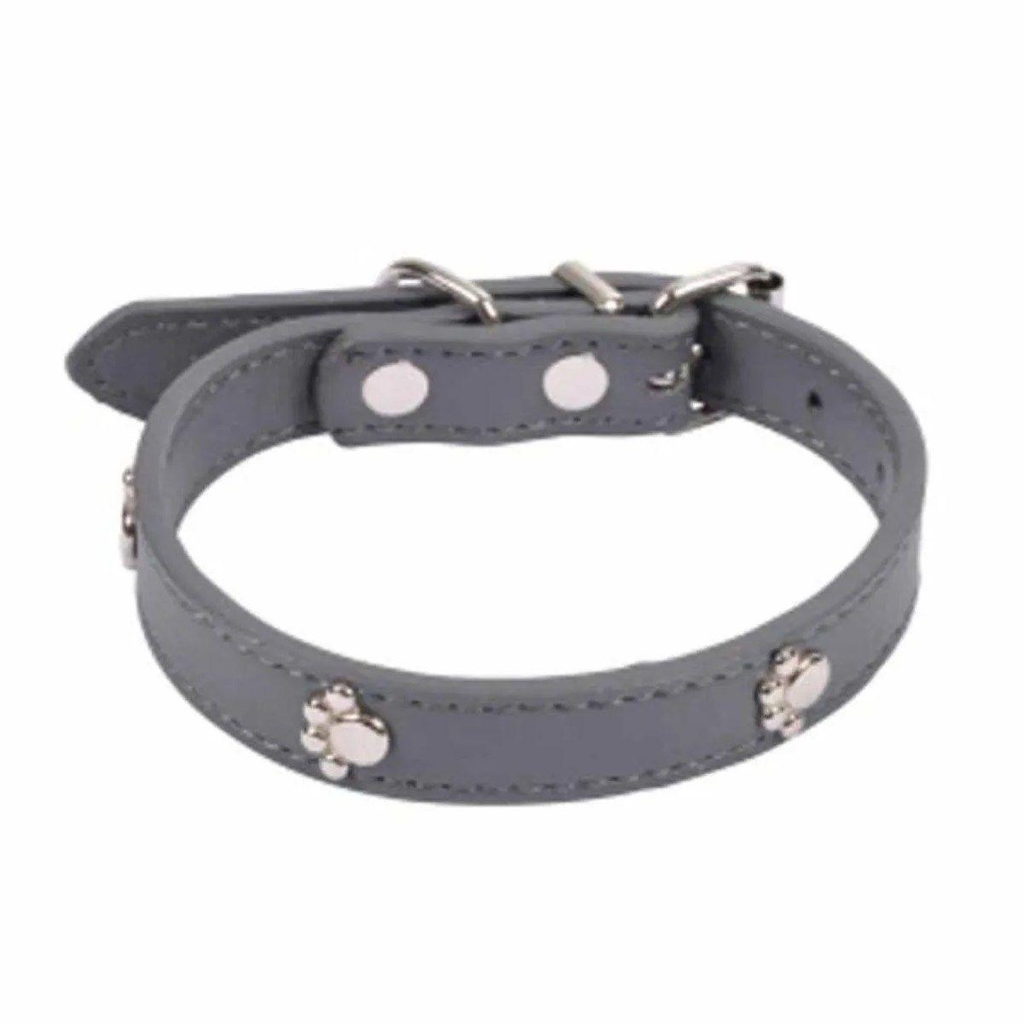 HOMEA Collier fantaisie pour chien  pattes  35cm anthracite
