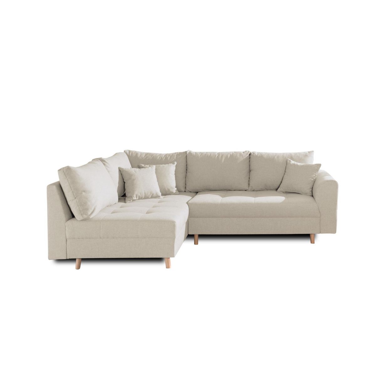 LISA DESIGN Rune - canapé d'angle - avec pouf d'appoint - 4 places - style scandinave - gauche