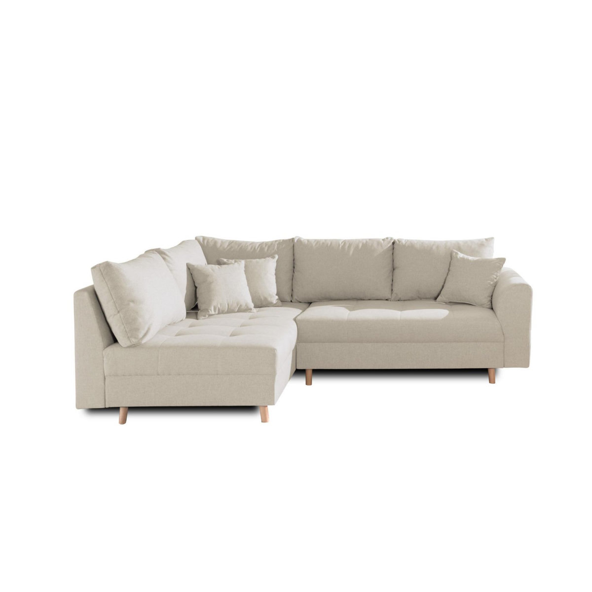 LISA DESIGN Rune - canapé d'angle - avec pouf d'appoint - 4 places - style scandinave - gauche