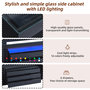 Voir la diapositive 5 : MERAX Buffet 0 porte(s) 6 tiroir(s) - 140 cm noir led panneaux de particules