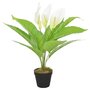 VIDAXL Plante artificielle Anthurium avec pot Blanc 55 cm