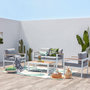 Voir la diapositive 2 : CONCEPT USINE Salon de jardin bas 4 places en aluminium blanc MARINGO
