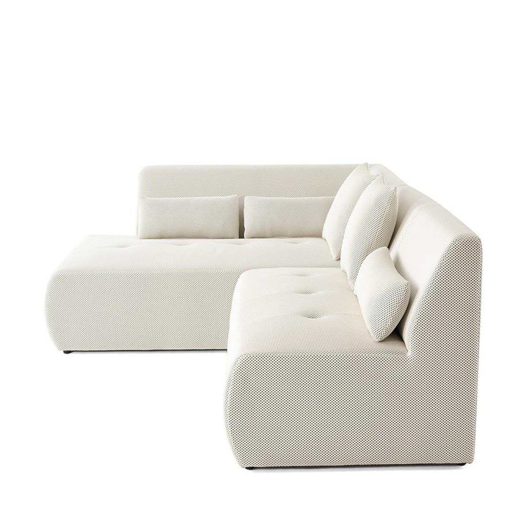 Voir la diapositive 3 : LISA DESIGN Onyx - canapé modulable d'angle gauche - 5 places - en tissu mailles 3d