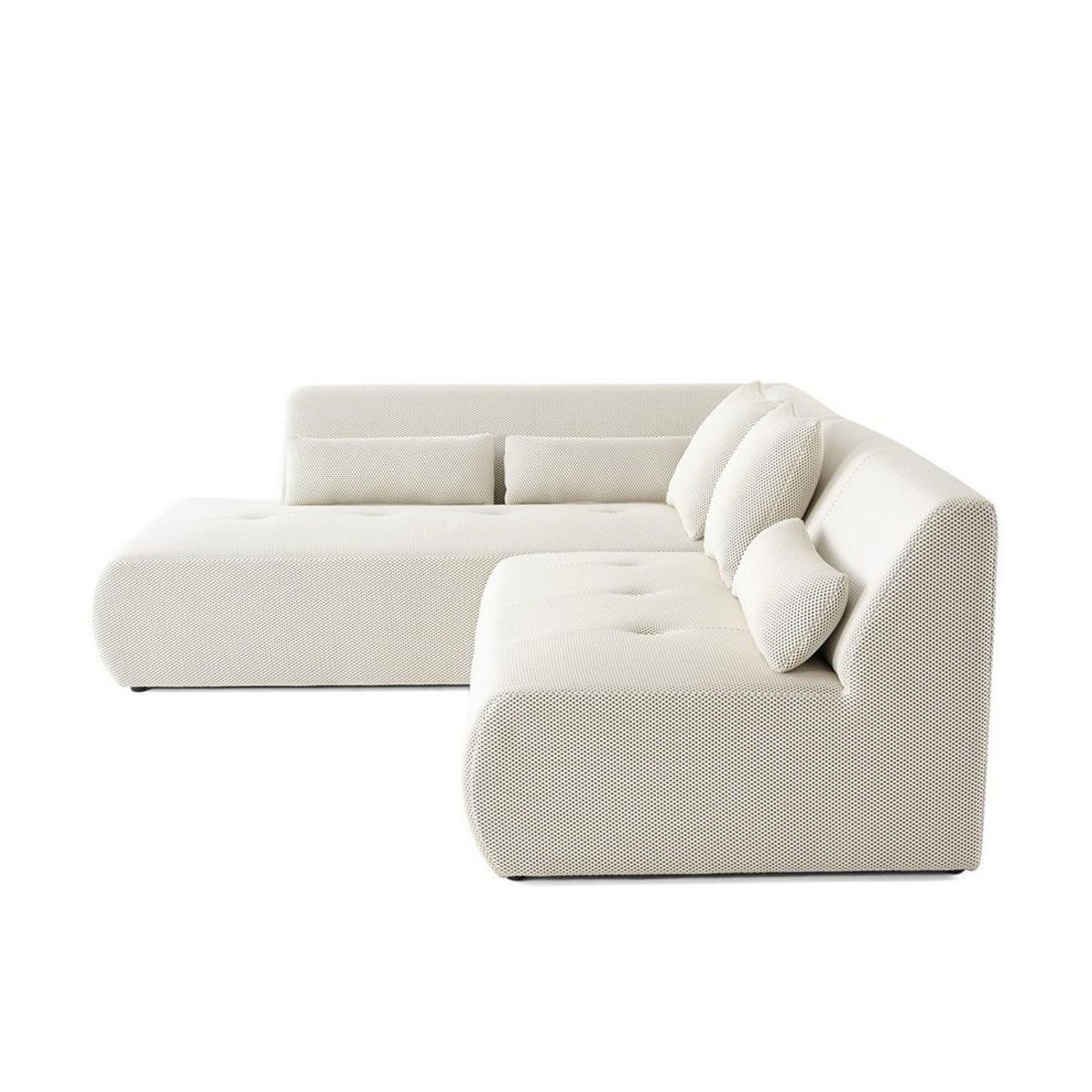 LISA DESIGN Onyx - canapé modulable d'angle gauche - 5 places - en tissu mailles 3d