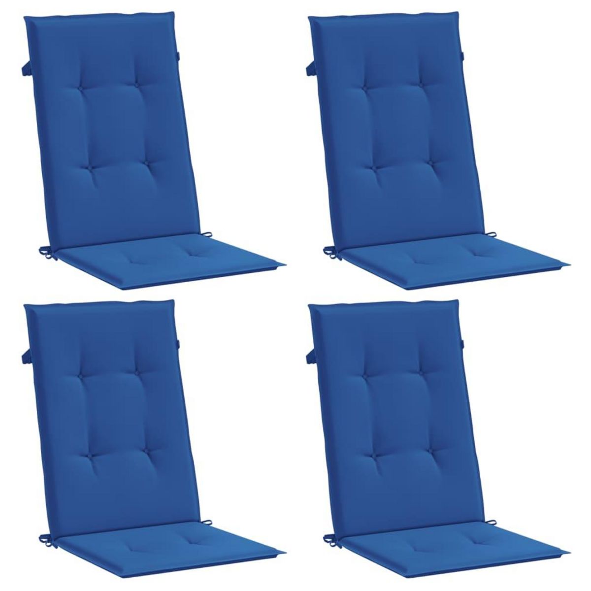 VIDAXL Coussins de chaise de jardin a dossier haut lot de 4 bleu royal
