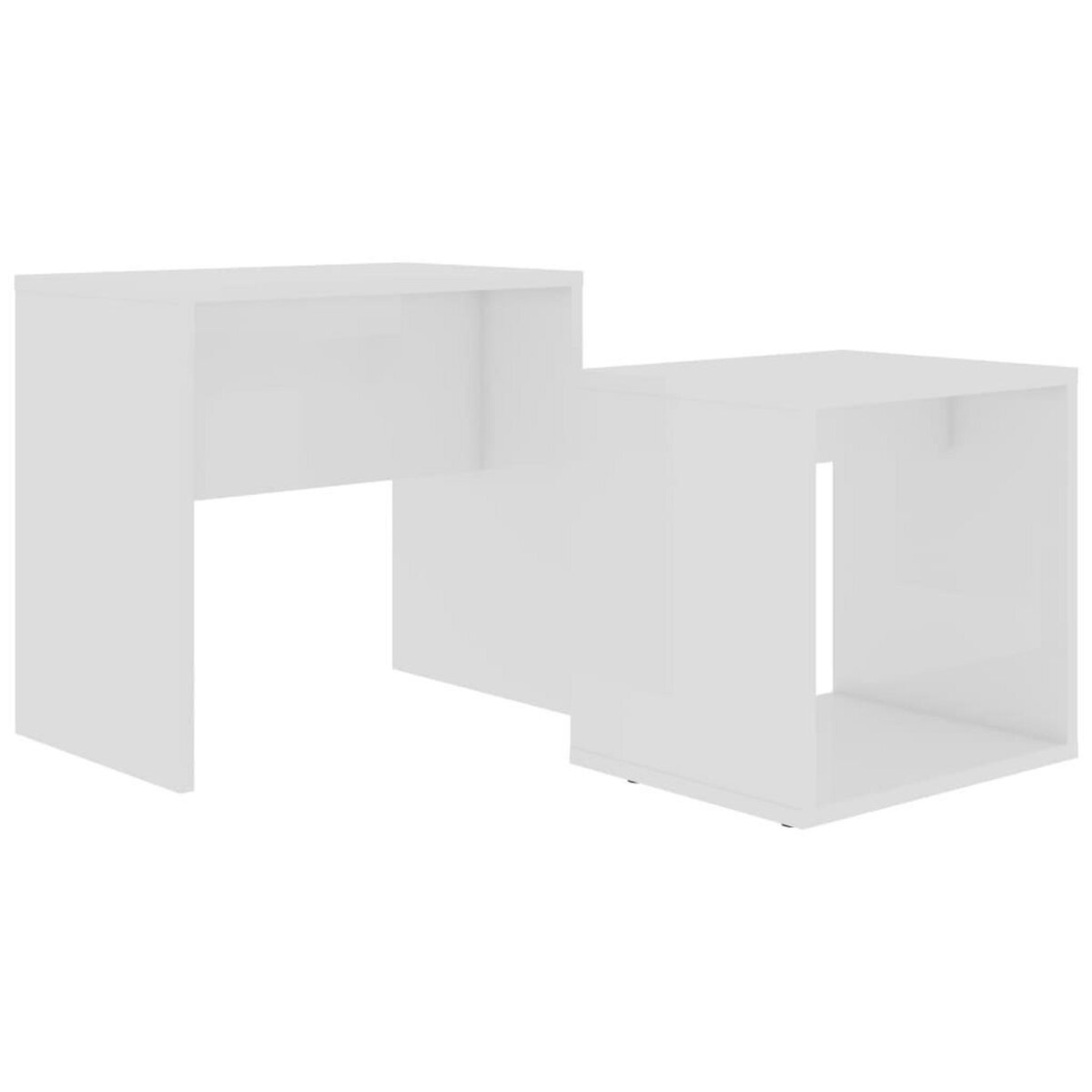 VIDAXL Ensemble de table basse Blanc 48x30x45 cm Bois d'ingenierie