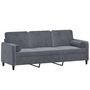 Voir la diapositive 3 : VIDAXL Canape 3 places avec oreillers gris fonce 180 cm velours