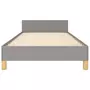 VIDAXL Cadre de lit avec tete de lit Gris clair 90x200 cm Tissu