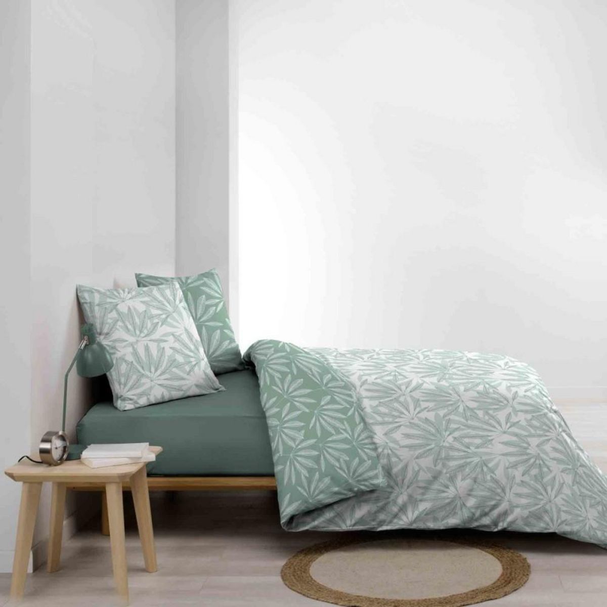 Douceur d'Intérieur Housse de couette 260x240 + 2 taies MALIA sauge 100% coton