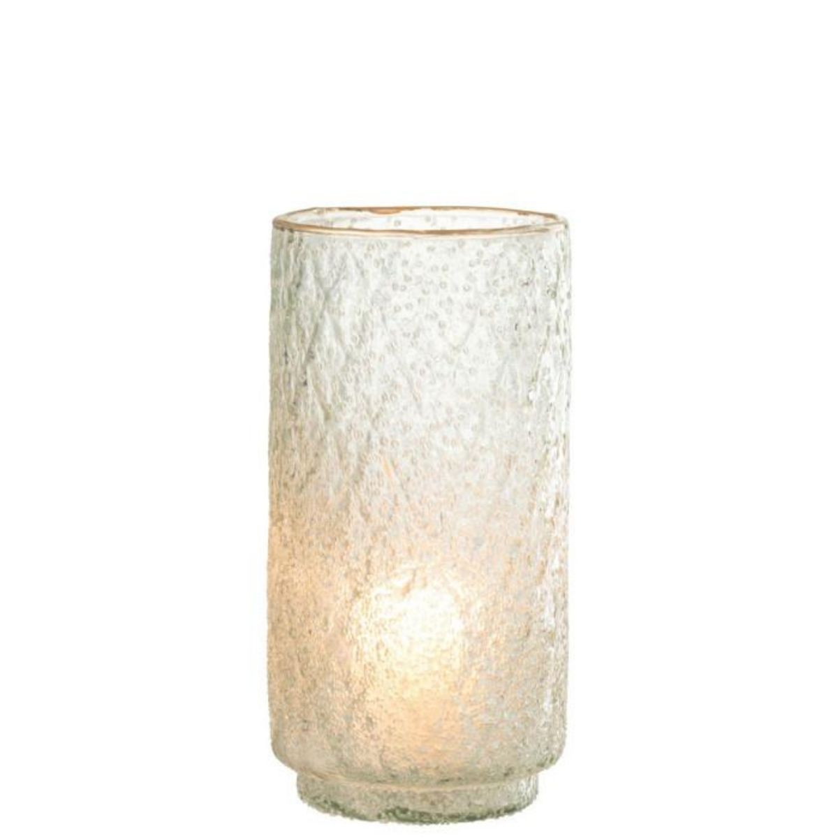 Paris Prix Photophore en Verre Design  Ema  25cm Transparent