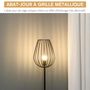 Voir la diapositive 6 : HOMCOM Lampadaire design industriel metal filaire ampoule E27 40 W max. 27,5 x 27,5 x 159 cm noir