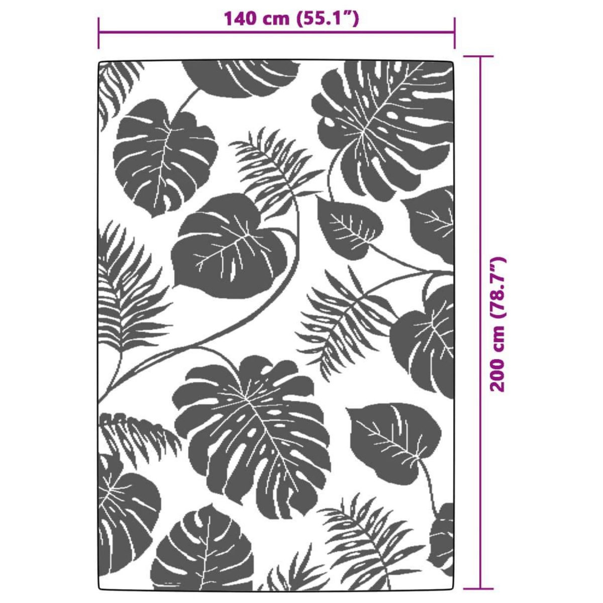 VIDAXL Tapis d'exterieur ARAKIL vert 140 x 200 cm PP