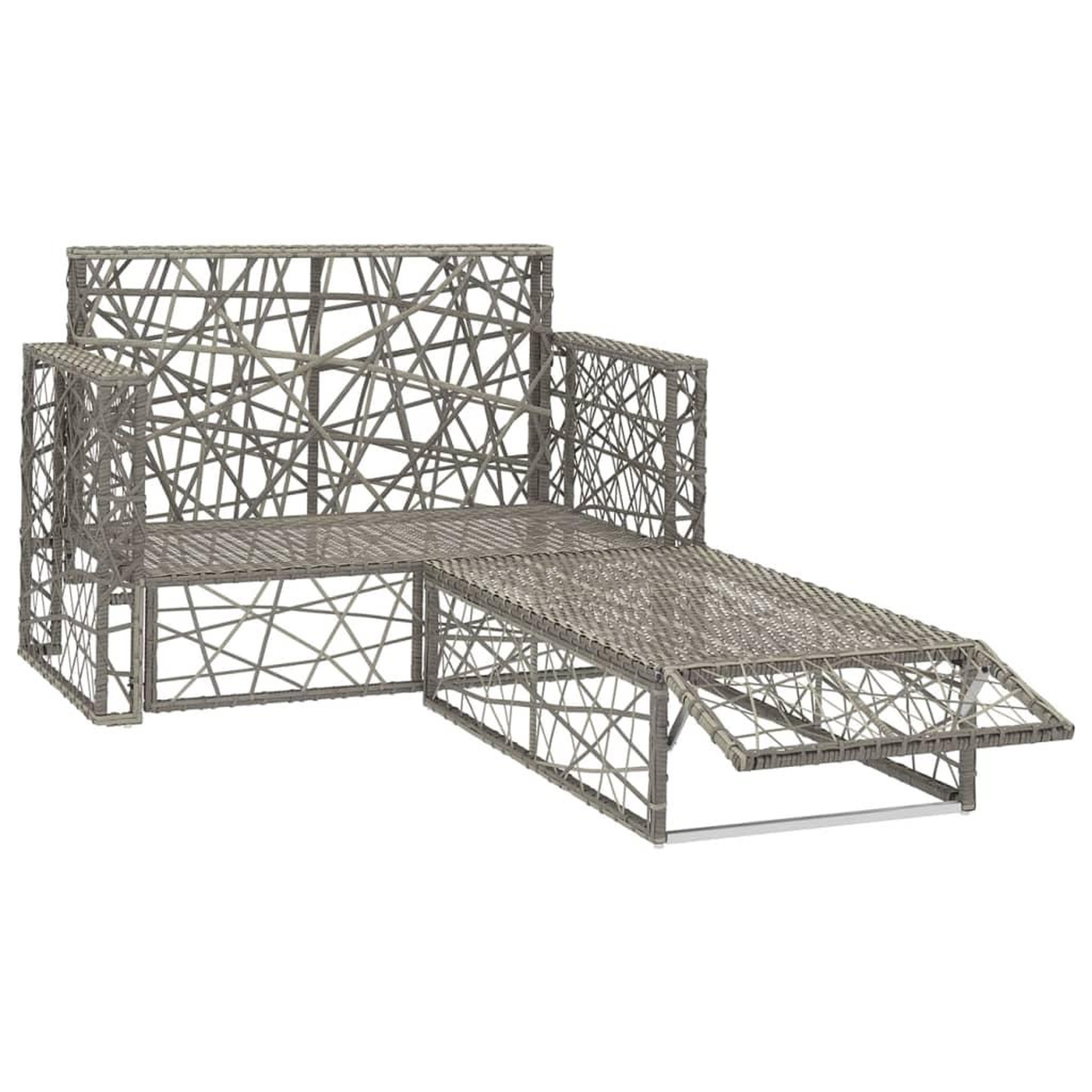 Voir la diapositive 3 : VIDAXL Salon de jardin 2 pcs avec coussins resine tressee gris